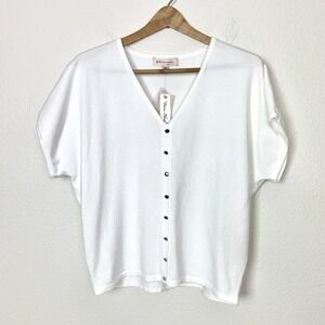 Philosophy White Top With Silver Buttons NWT